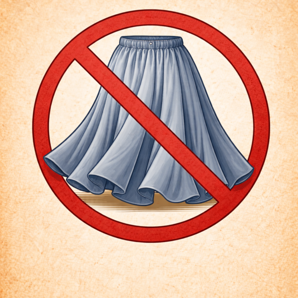 flowing clothes can get caught in machines